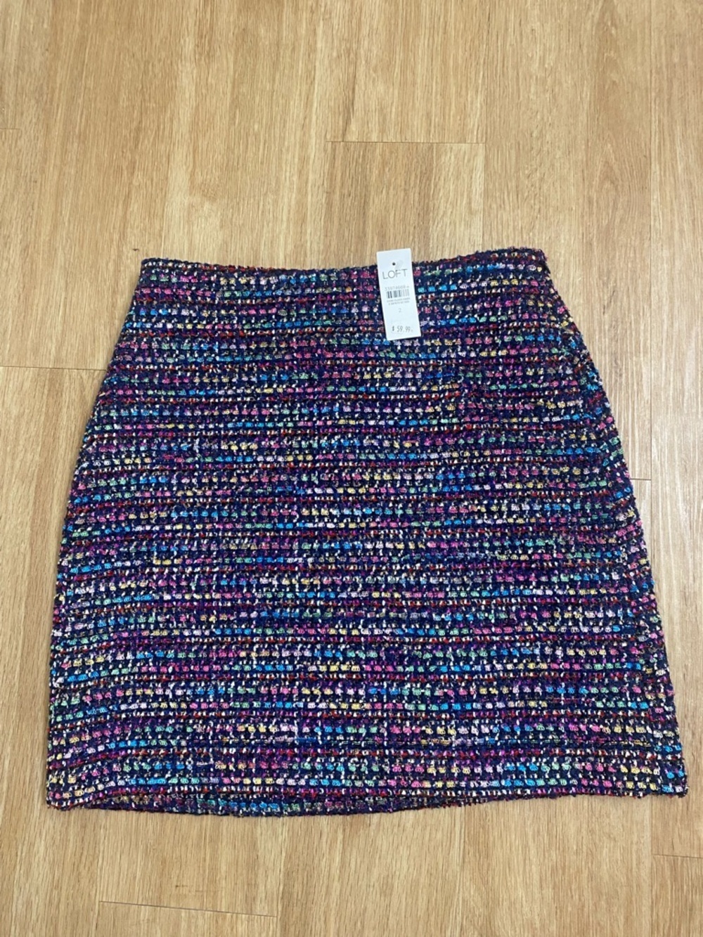 LOFT Multicolor Tweed Mini Skirt - Blue, Pink, Purple, Gold